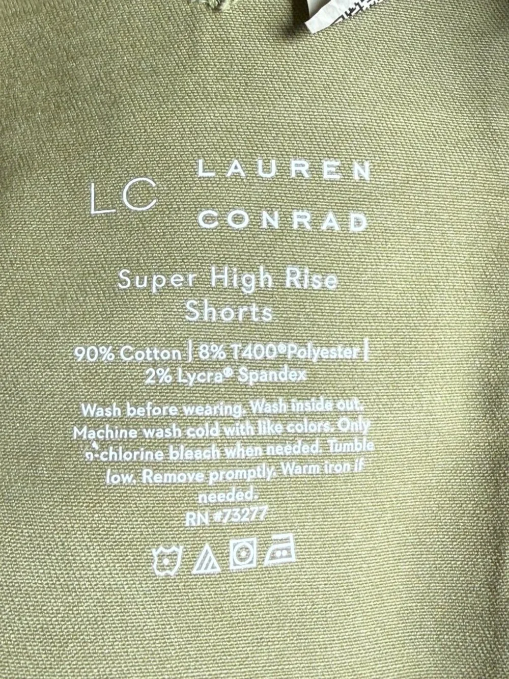 LC Lauren Conrad Super High Rise Patch Pocket Shorts | Giada Green | Size 8